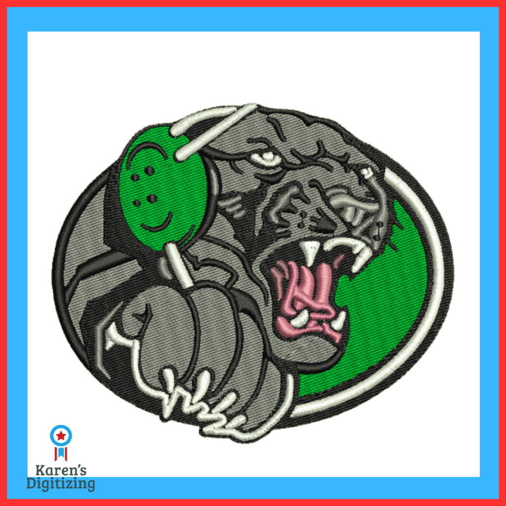 Panther Embroidery Patch Design